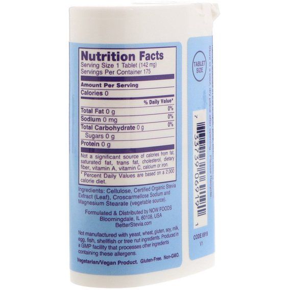 Замінник цукру NOW Foods Better Stevia Instant Tabs 175 Tabs | Зображення 1