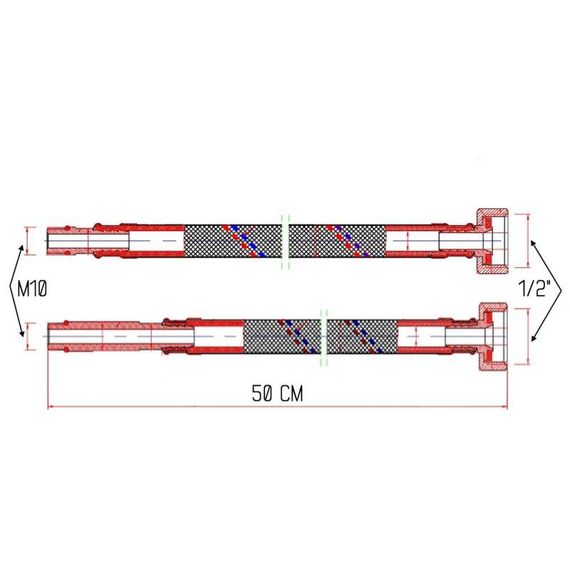 Гнучка підводка для змішувача Thermo Alliance Forte М10 50 см SF380W50 | Зображення 1