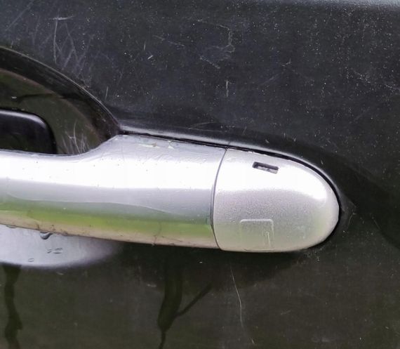 Renault Scenic II (03-09) кришка лівої зовнішньої ручки срібна без отвору, Рено Сценік 2 | Зображення 2