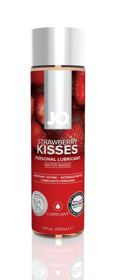 Смазка на водной основе JO H2O — Strawberry Kiss (120 мл) без сахара, растительный глицерин Sex Aura