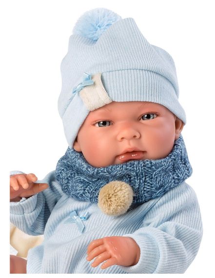 Велика Вінілова Іспанська Лялька Немовля Llorens Новонароджений Хлопчик Пупс 40 см в Прогулянковому Конверті Ллоренс | Зображення 2