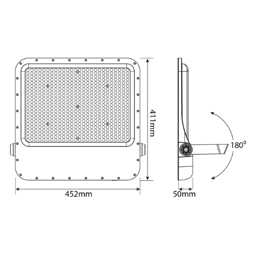 LED Прожектор 400W 5000К 220V VL-F2-4005G Premium Videx | Зображення 2