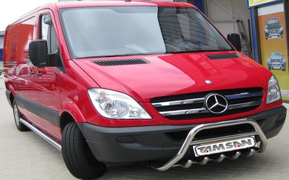Кенгурятник WT003 (нерж.) 60мм, без надписи для Mercedes Sprinter 2006-2018 гг | Зображення 1