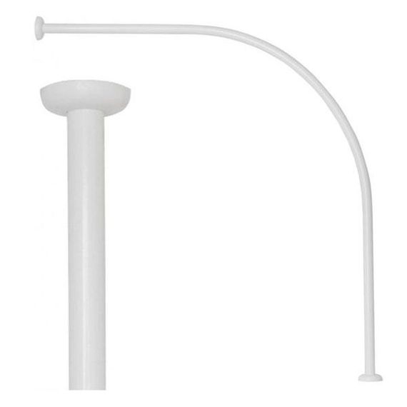 Карниз дуговой асимметричный алюминиевый для ванны 105x150 см белый Wela w1210 | Зображення 1