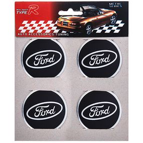 Наклейки на ковпаки "FORD" чорні, діам. 60 мм (4 шт.)
