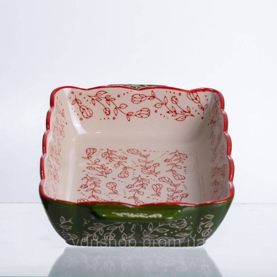 Форма для випікання Vintage 28×17×5 (см) прямокутна форма для випікання в духовці з ручками Зеленая HM05-10 | Зображення 8
