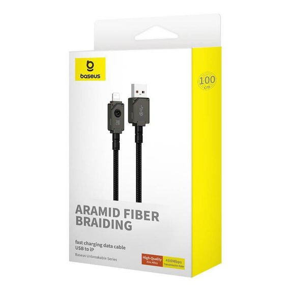 Дата кабель Baseus Unbreakable Series Fast Charging USB to Lightning 2.4A 1m (P10355802111-0) Black | Зображення 5