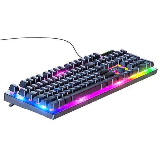 Комплект провідний KB+Mouse HOCO GM18, USB, RGB підсвічування, (Eng/Pyc), Black/White, Box | Зображення 6