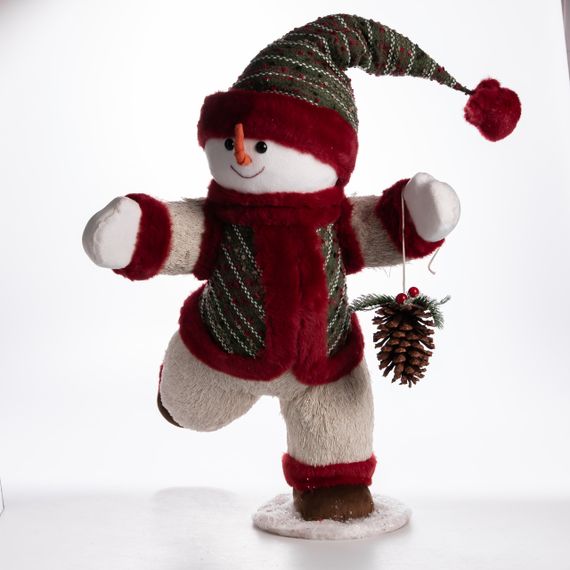 Новорічна фігурка Сніговик з шишкою 40×33×74 (см) CR-4-13 | Зображення 1