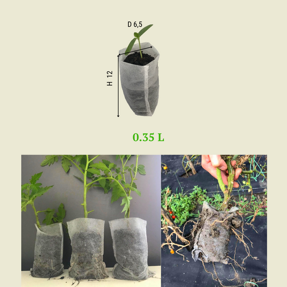 Мішечки для розсади біорозкладні 0.35л (12*12) із спанбонду | Зображення 2