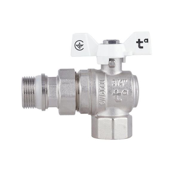 Кран кульовий "Американка" Thermo Alliance Forte 3/4" з антипротіканням кутовий SF223W20 | Зображення 3