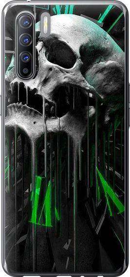 Чехол на Oppo Reno 3 Череп-часы "4100u-1901-17620"