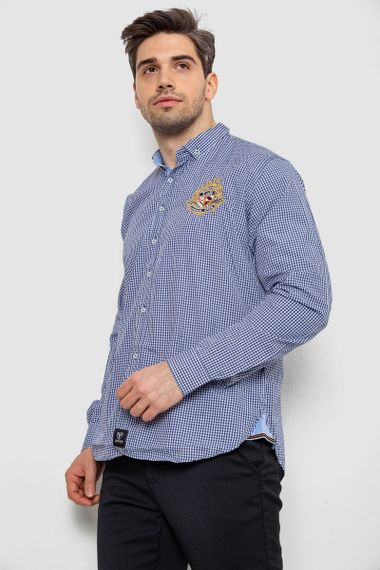 Рубашка мужская в клеточку, цвет синий, 214R9030 | Зображення 2