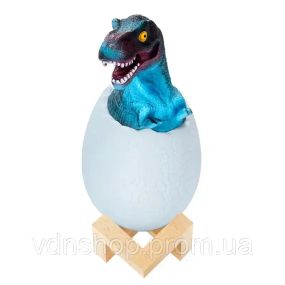 Дитячий світильник SUNROZ 3D Dinosaur Lamp лампа-нічник "Динозаврик у яйці" з пультом ДУ
