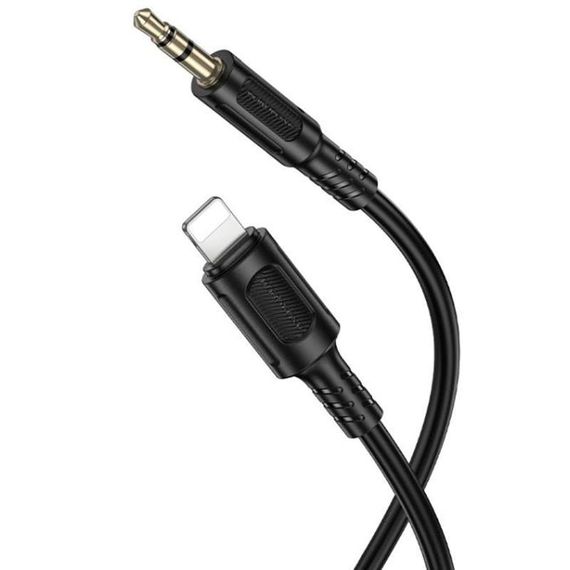 Аудіо кабель Aux Borofone BL25A Nice (Lightning to AUX 3.5mm) (1m) Black | Зображення 1