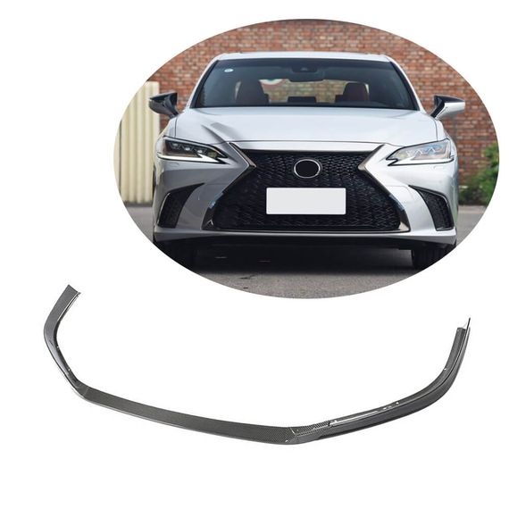 Накладка на передній бампер Lip (для Base/F-Sport 2018-2020, Карбон) для Lexus ES 2018- рр
