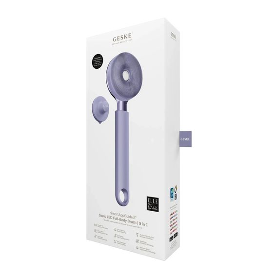 Звукова світлодіодна щітка для всього тіла GESKE Sonic LED Full-Body Brush&Intensive Exfoliator 9в1 aquamarine, Фіолетовий | Зображення 7