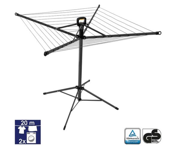 Сушарка для білизни підлогова Casa Si Pop-Up Rotary 20m Anthracite (CS92039B) | Зображення 4