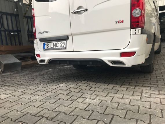 Накладка на задній бампер V2 (під фарбування) для Mercedes Sprinter 2006-2018 рр | Зображення 2