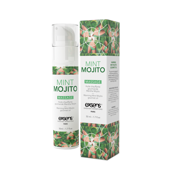 Массажное масло EXSENS Mojito 50мл разогревающее, без сахара, без парабенов, съедобное
