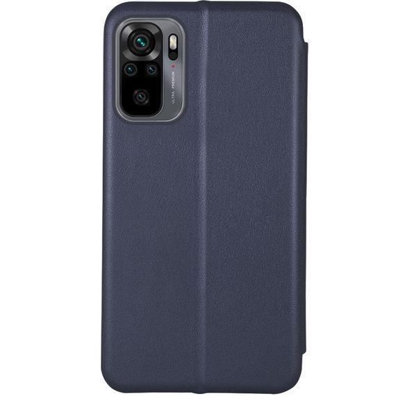 Шкіряний чохол-книжка Classy для Xiaomi Redmi Note 10 / Note 10s / Poco M5s Темно-синій | Зображення 1