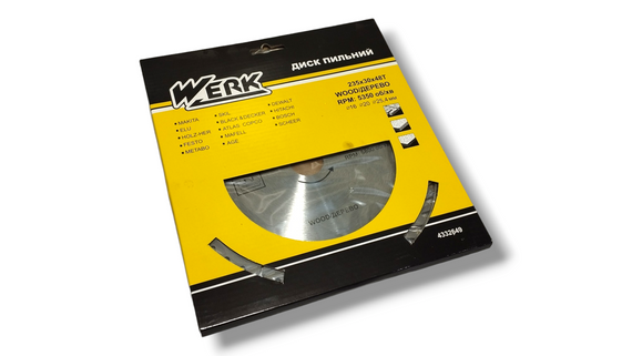 Диск відрізний по дереву 235x30 48 зуб. по дереву WERK (4332649)