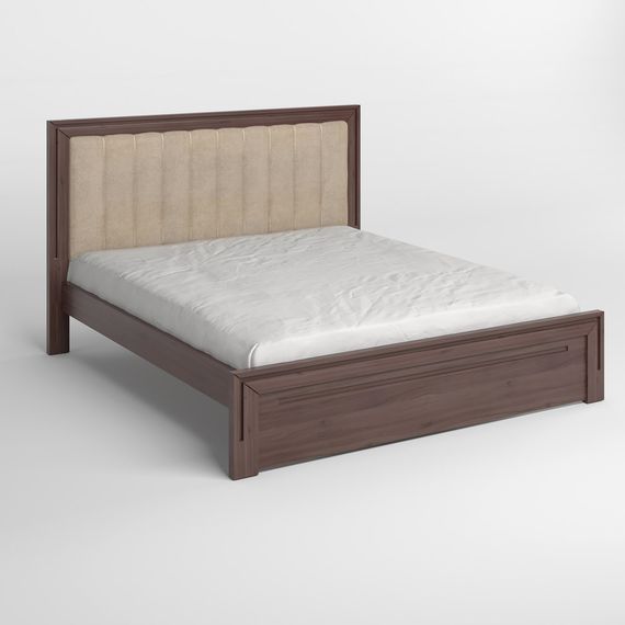 Двоспальне дерев&#039;яне ліжко Mebigrand Торонто Т1 Горіх темний/Аляска 23 (бежевий) 160х190 см (MBG-7465) | Зображення 1