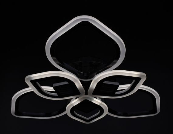 Люстра світлодіодна стельова LED світильник для квартири на стелю лед з пультом 26035 Чорний 10х60х60 см. | Зображення 4