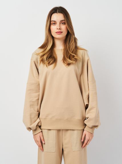 Світшот жіночий з рукавом "летюча миша" бежевий, L/XL 170/176-96/100