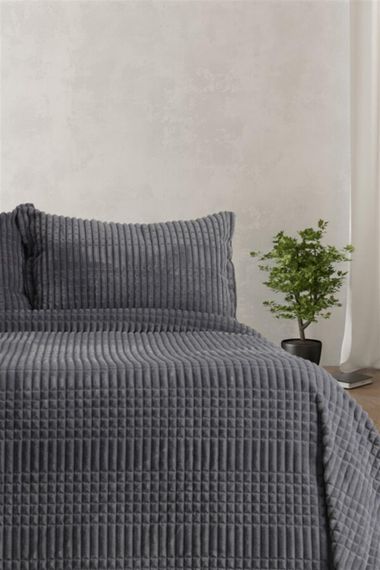 Покривало з наволочками Merinos Modern Line 220×240 см. Темно-сірий