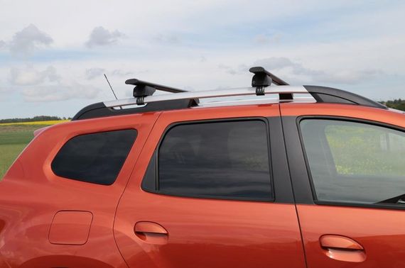 Багажник поперечины на стандартные рейлинги с замком Wizard V1 (2 шт) 135 см, Серый для Seat Alhambra 2010- гг | Зображення 1