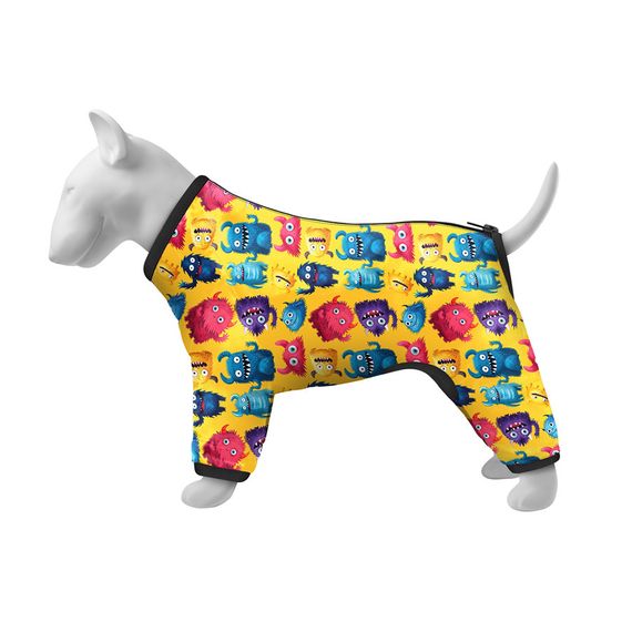 Вітровка для собак WAUDOG Clothes, малюнок "Мохнаті монстри", S30, В 57-59 см, С 44-46 см