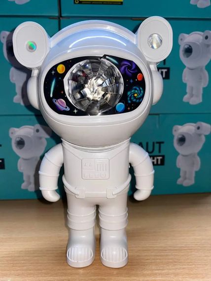 Astronaut Проектор галактики лазерний Астронавт-космонавт, зоряне небо на стелі з пультом Білий