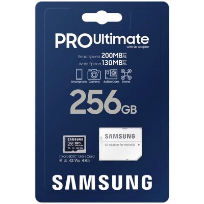 Карта памяти Samsung 256GB microSDXC class 10 UHS-I U3 V30 A2 Pro Ultimate (MB-MY256SA/WW) | Зображення 7