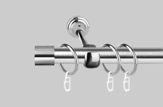 Карниз для штор металевий, однорядний 19 мм Заглушка Сталь 240 див.