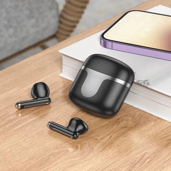 Навушники HOCO EQ7 Snowflake true wireless BT headset Black | Зображення 2