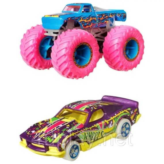 Hot Wheels Monster Trucks Glow in the Dark. Набір з 10 машинок і монстр-траків, що світяться в темряві, Хот Вілс | Зображення 5