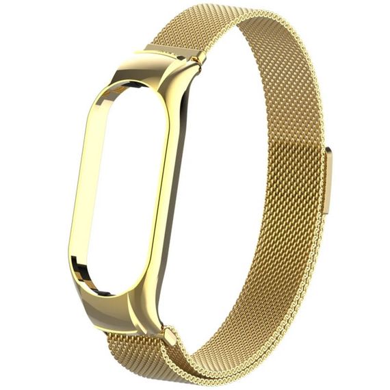 Ремешок Milanese Loop Design для Xiaomi Mi Band 5/6 Золотой | Зображення 5