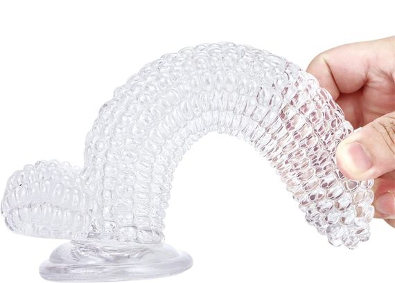 Прозорий фалоімітатор із присоскою Corn Crystal Touch реалістична стимуляція 20 см | Зображення 3