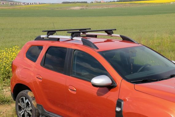 Багажник поперечины на стандартные рейлинги с замком Wizard V1 (2 шт) 125 см, Серый для Ford Escape 2008-2013 гг | Зображення 2