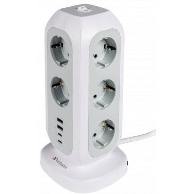 Сетевой фильтр питания Verbatim 11 розеток, 2 x USB-C та 2 x USB-A (49547) | Зображення 1