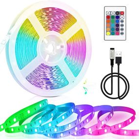 Світлодіодна Led стрічка 10м, з пультом ДК, від USB / Багатокольорова RGB підсвітка для кімнати