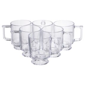 Набор чашек 6 шт для чая и кофе Goblet по 300 (мл) кружки стеклянные Прозрачный HP-19-L6