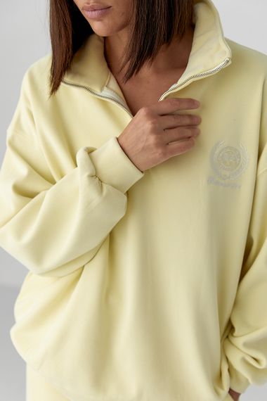 Теплий жіночий спортивний костюм із світшотом - лимонний цвет, ONE SIZE (є розміри) | Зображення 3