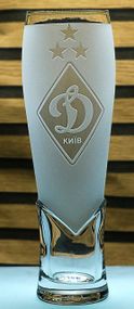Пивной бокал крафтовый 440мл ФК Динамо Киев с гравировкой подарок для фаната футбольная кружка