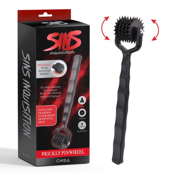 Колесо Вартенберга с 5 колесиками Chisa Sins Inquisitio Prickly Pinwheel, черное Sex Aura