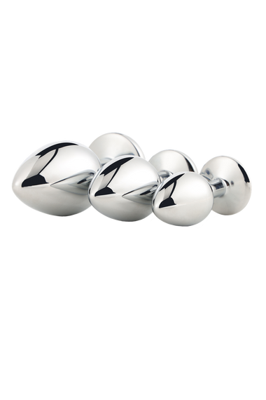 Набір анальних пробок Dream Toys GLEAMING LOVE SILVER PLUG SET sexstyle | Зображення 4