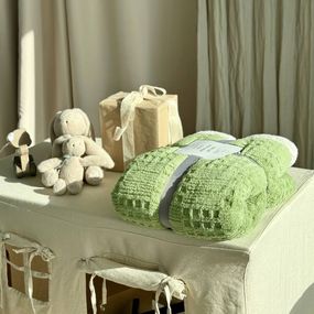 Плед на эко-овчине Dushka Home 21611 150х200 см оливковый