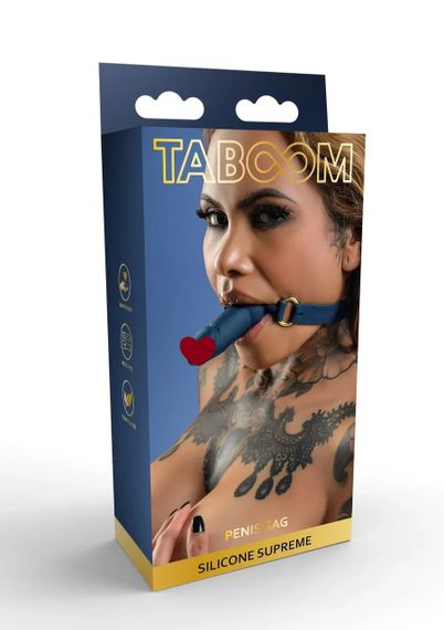 Кляп-кулька у вигляді пеніса Taboom Silicone Supreme, синій Sex Aura