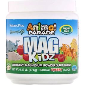 Мікроелемент Магній Nature's Plus Animal Parade, Mag Kidz, Children's Magnesium, 0.37 lb 171 g /45 servings/ Natural Cherry Flavor NAP-29943